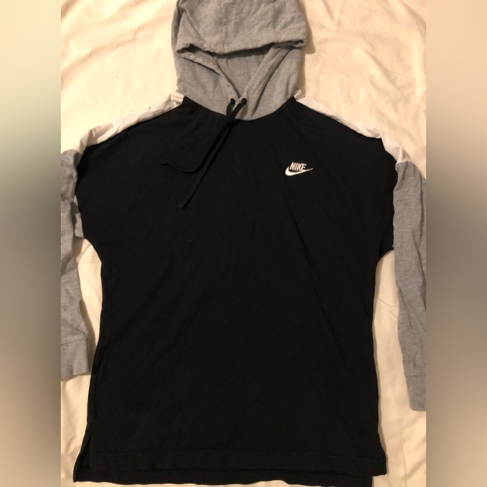 Nike Grey and black lightweight cotton hoodie, sz S